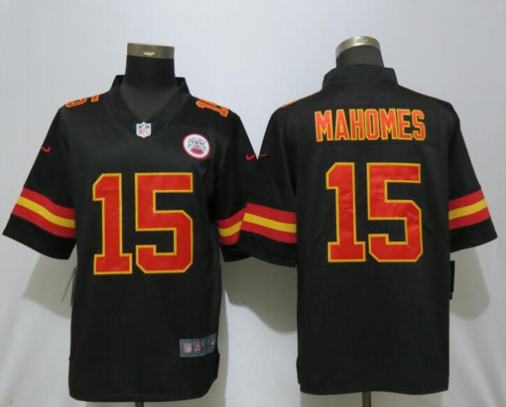 Men Kansas City Chiefs 15 Mahomes Black Nike Vapor Untouchable Limited Playey NFL Jersey